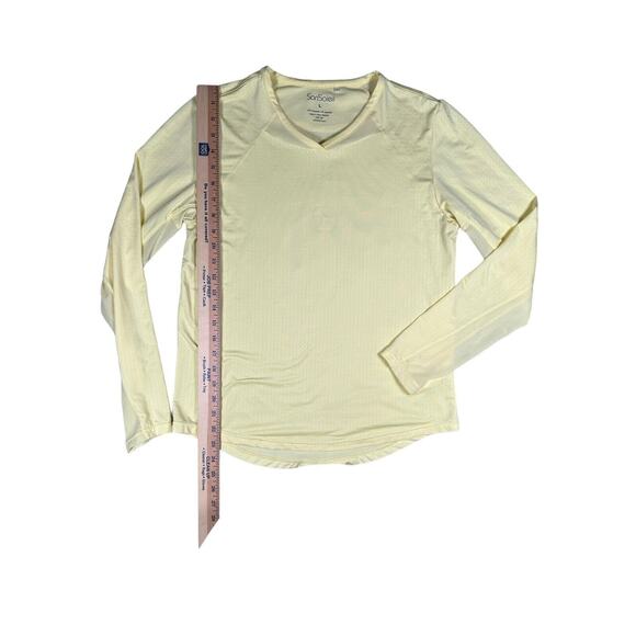 SanSoleil Womens Size Large Neon Yellow Mesh Long Sleeve UPF 50 Lightweight - Picture 5 of 6